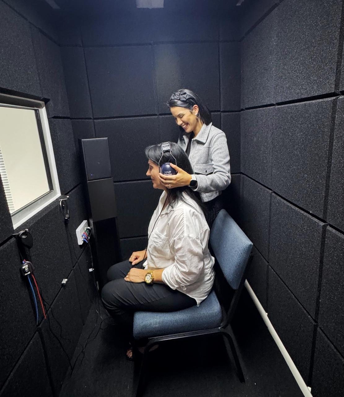 Hearing test in our sound booth