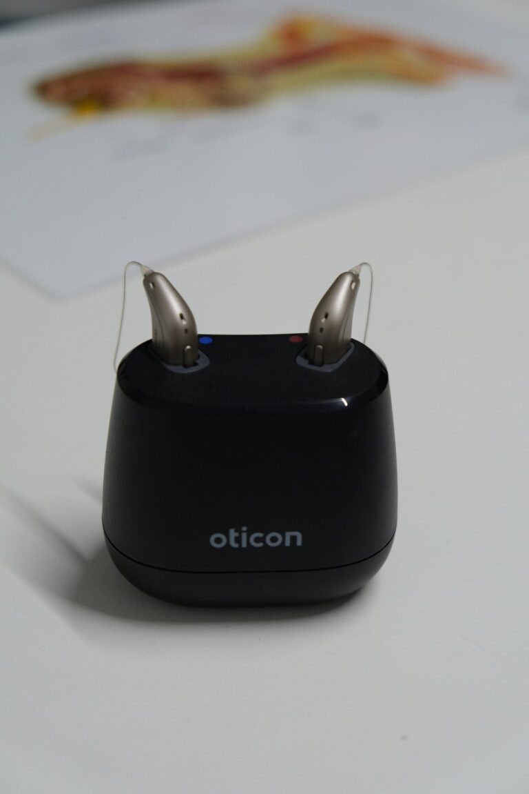 Hearing aids in a charging case